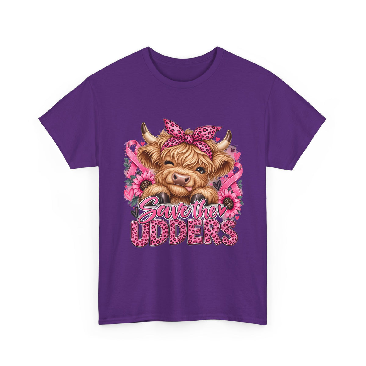 Save the Udders Cow T-Shirt — Breast Cancer Awareness Pink Ribbon Tee