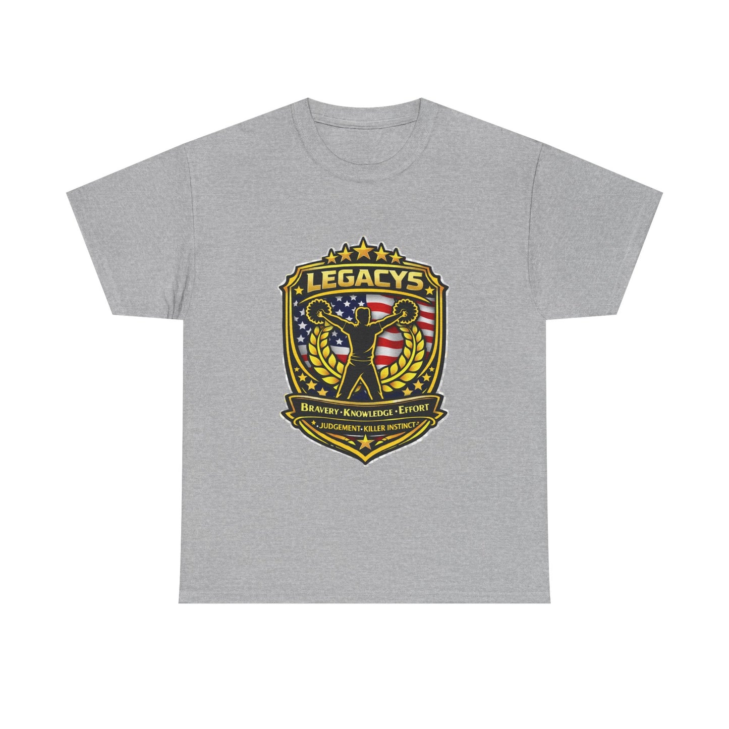 Cheerleading - Male Silhouette Legacy Shield T-Shirt