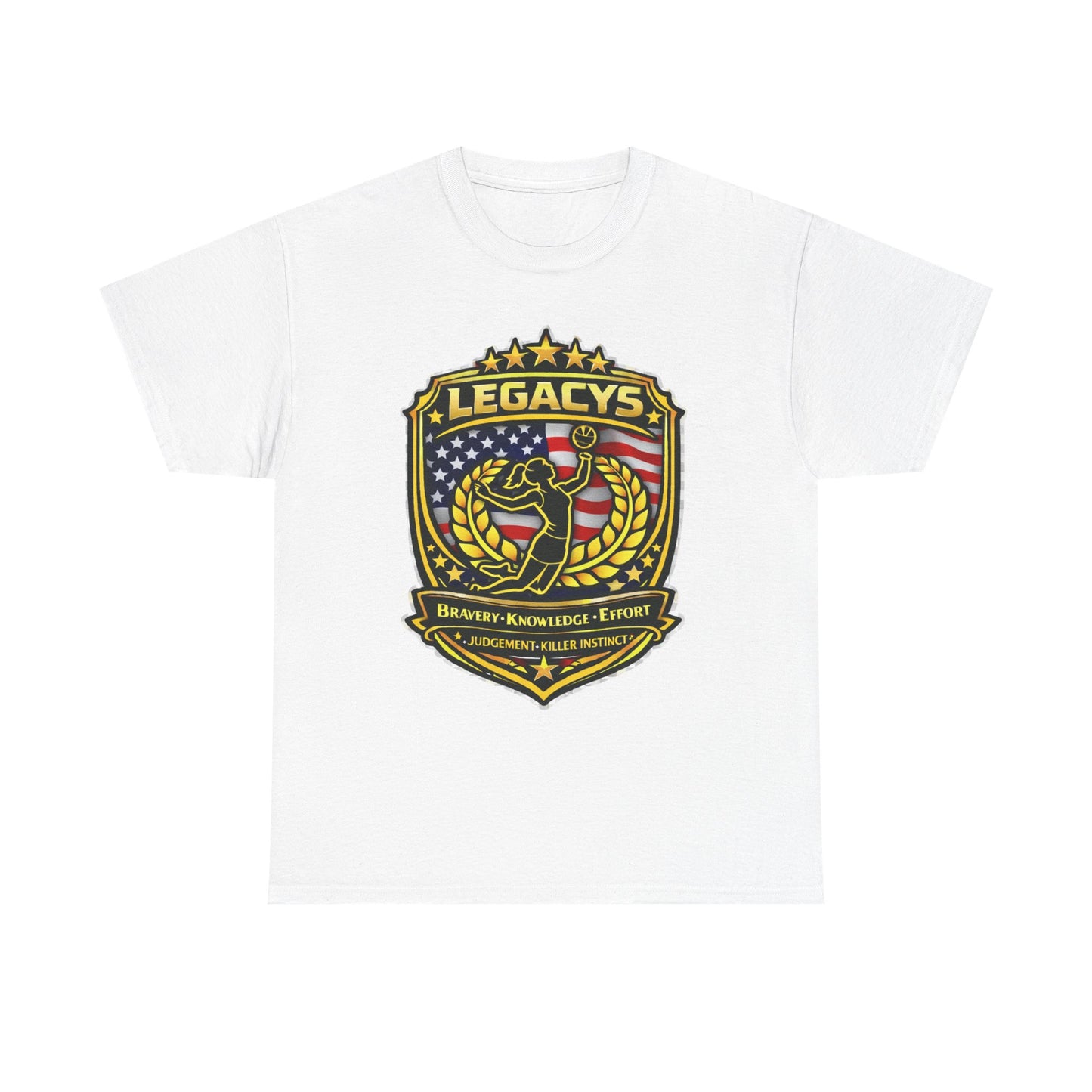 Volleyball - Female Silhouette Legacy Shield T-Shirt