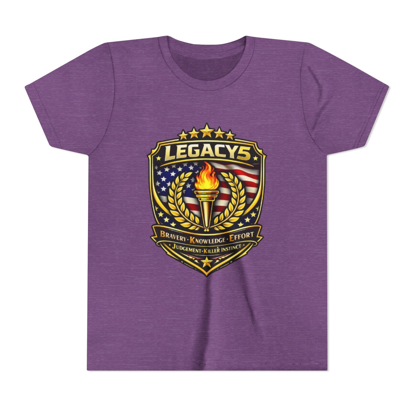 Youth Tee — "Legacys" Patriotic Torch Emblem