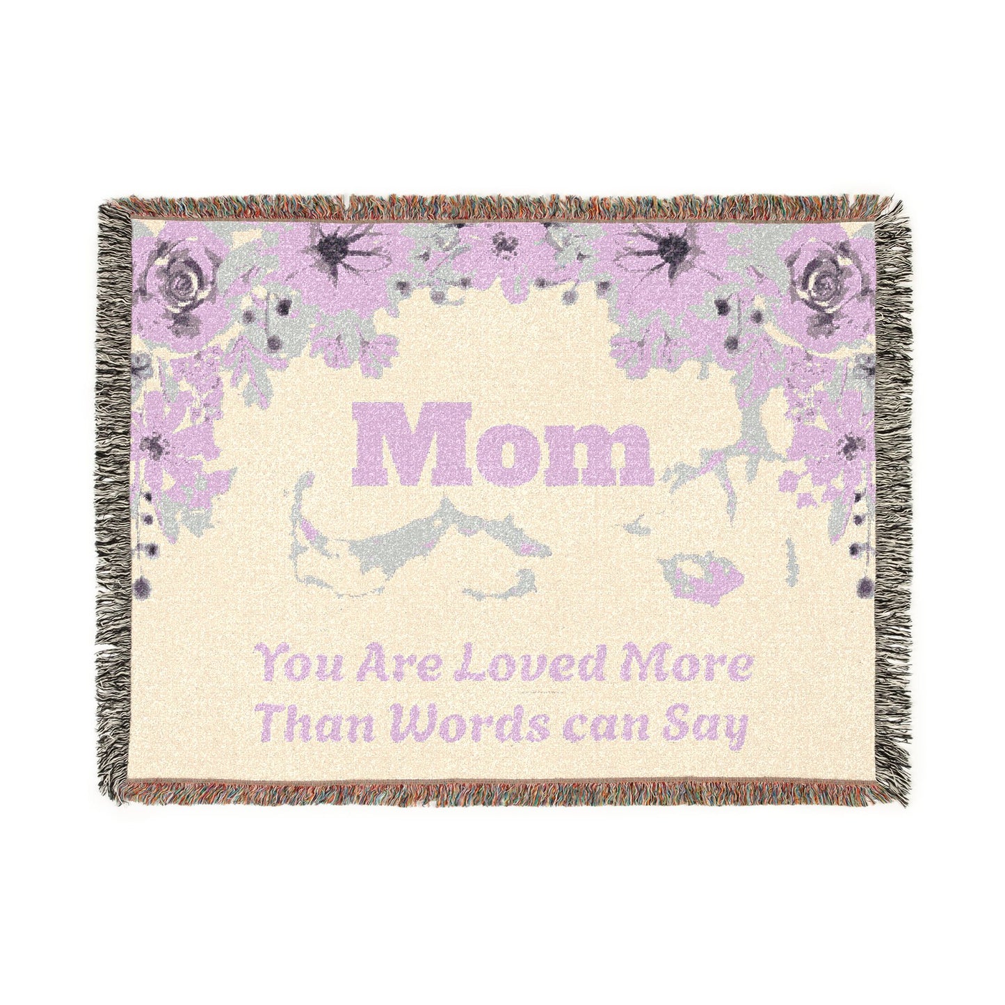 Mom You Are Loved- Woven Blanket â€“ Heartfelt Floral Tribute Throw for Motherâ€™s Day & Gifts