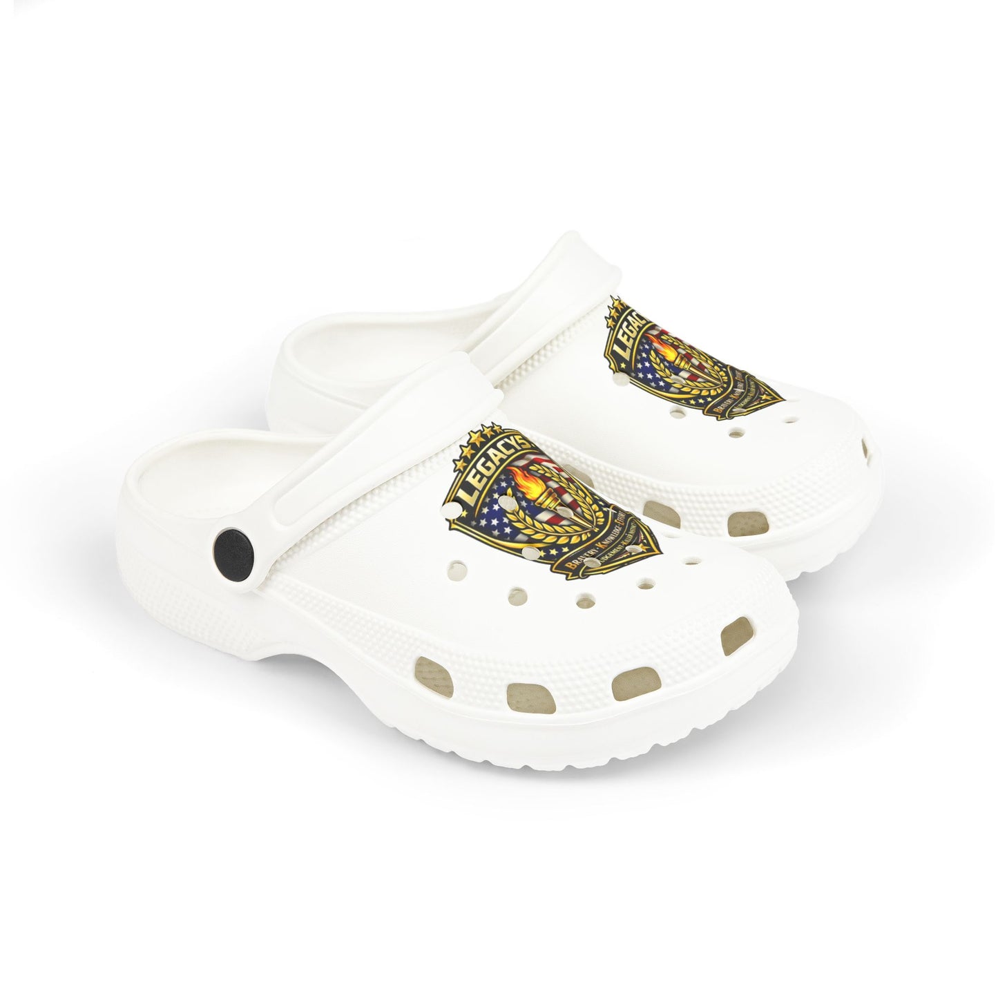 Kids Foam Clogs â€” Patriotic 'Legends' Badge Print