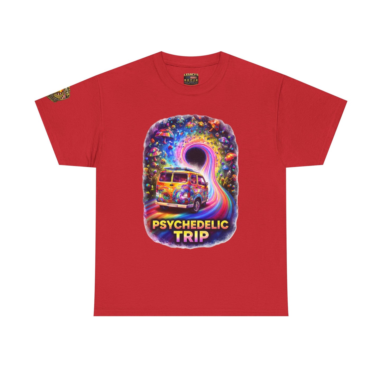Retro VW Van Cosmic Psychedelic Road Trip T-Shirt