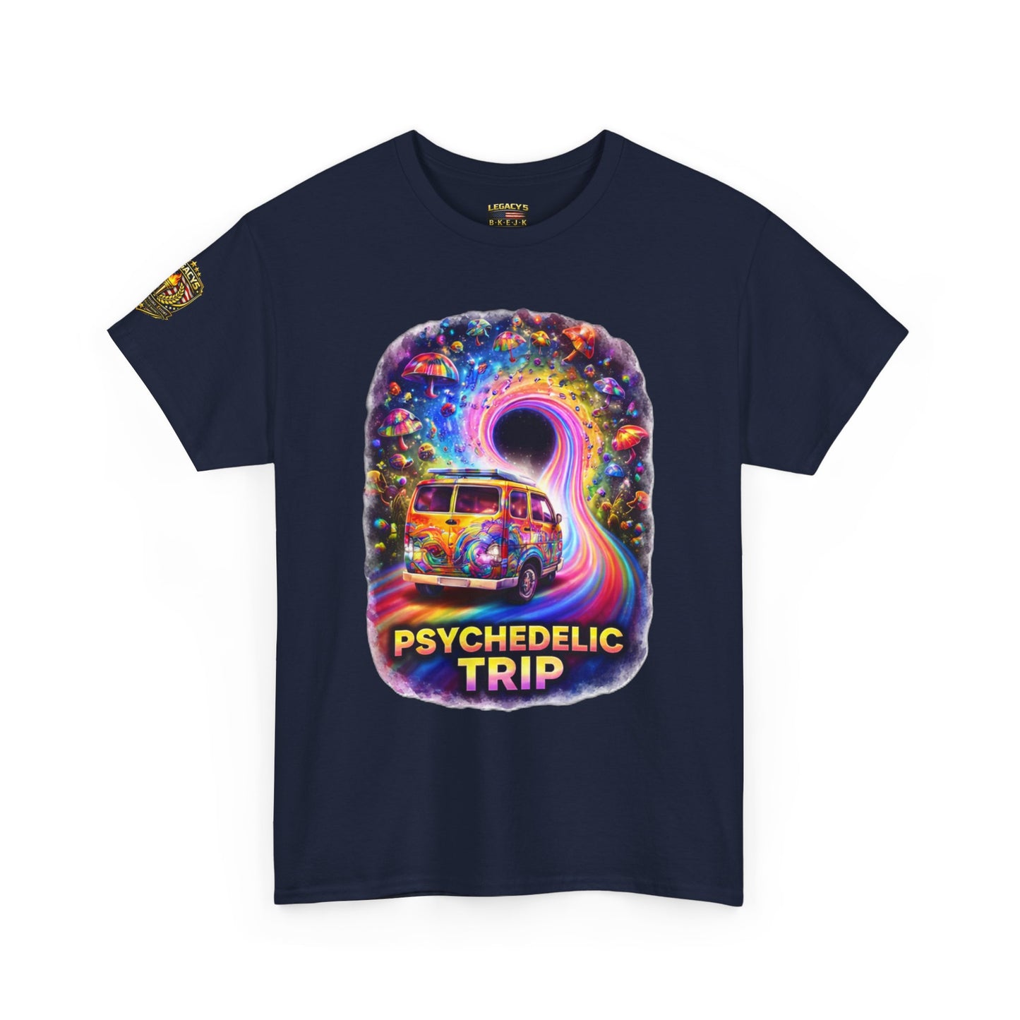 Retro VW Van Cosmic Psychedelic Road Trip T-Shirt
