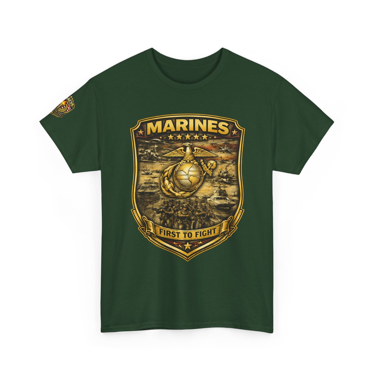 Marines 'First to Fight' Emblem T-Shirt w/ Legacy 5 Brand Crest