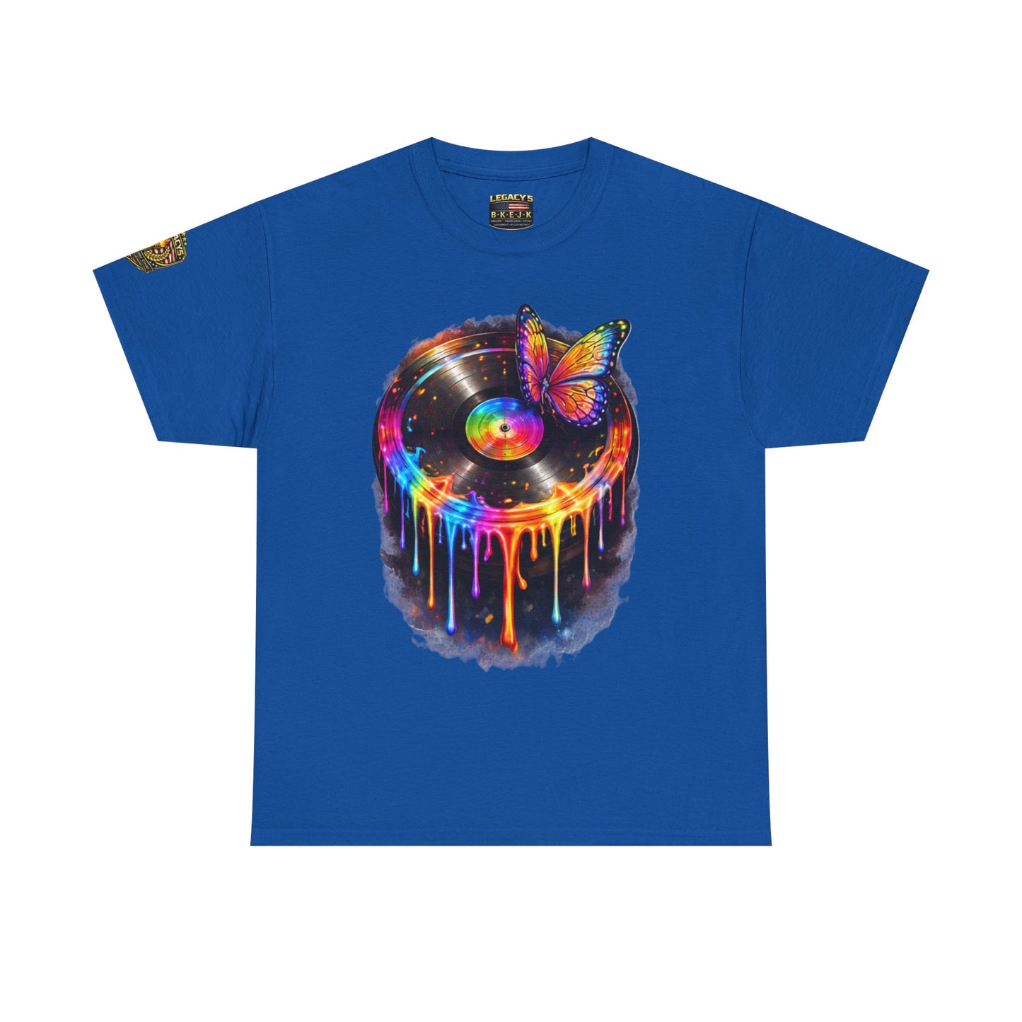 Colorful Dripping Retro Music Vinyl Record Butterfly T-Shirt