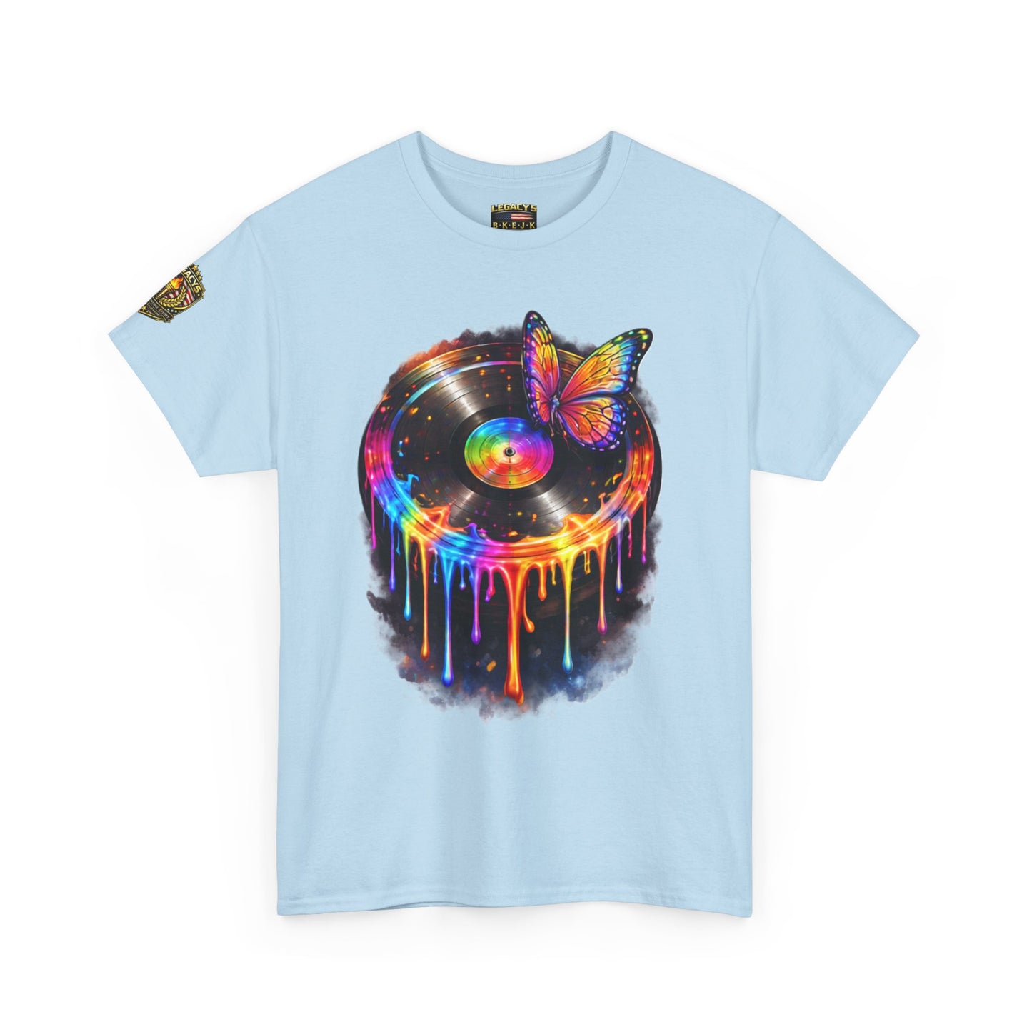 Colorful Dripping Retro Music Vinyl Record Butterfly T-Shirt