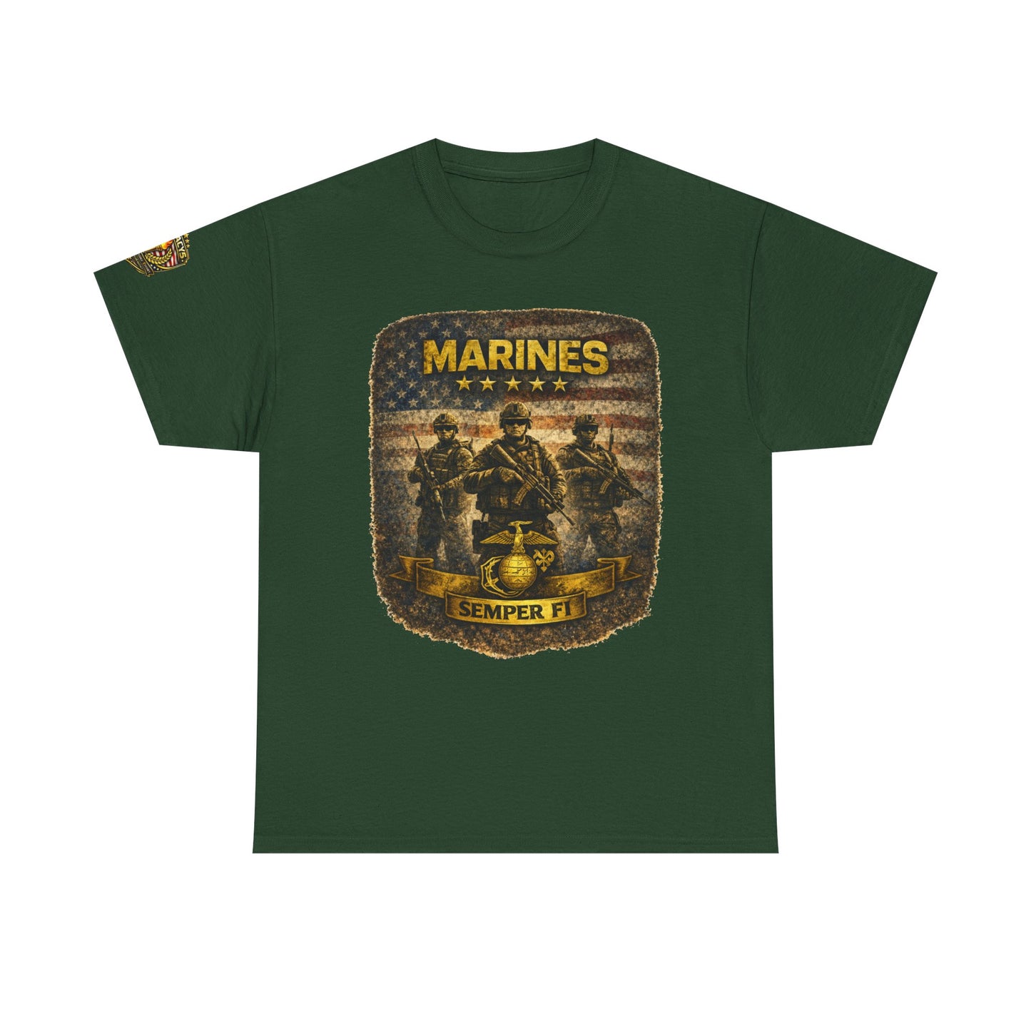 Marines Semper Fi Tâ€‘Shirt â€” Vintage Military Emblem Tee w/ Legacy 5 Brand Crest