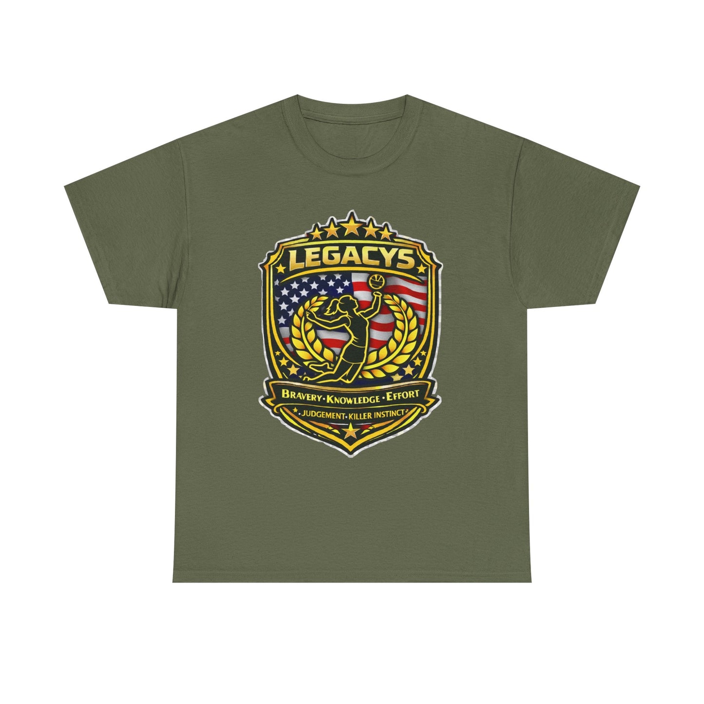 Volleyball - Female Silhouette Legacy Shield T-Shirt