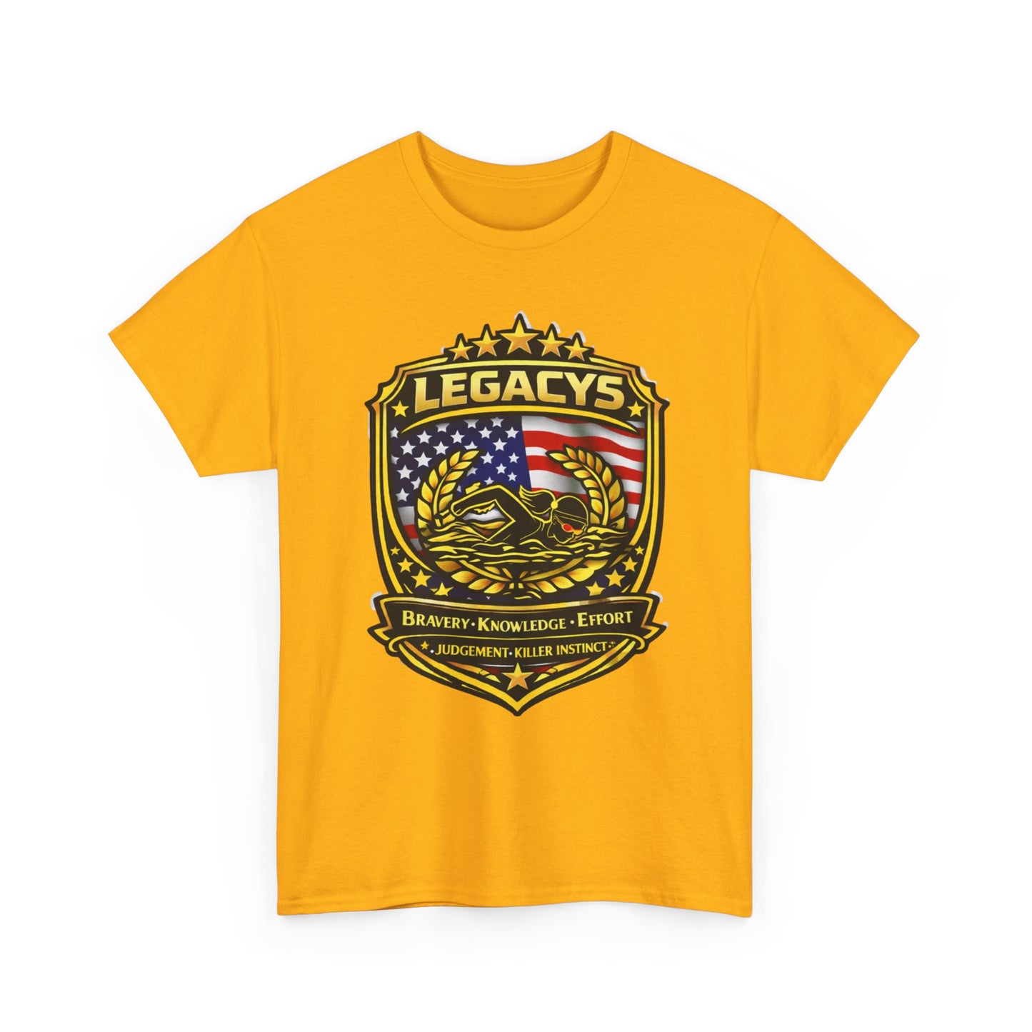 Swimming - Female Silhouette Legacy Shield T-Shirt