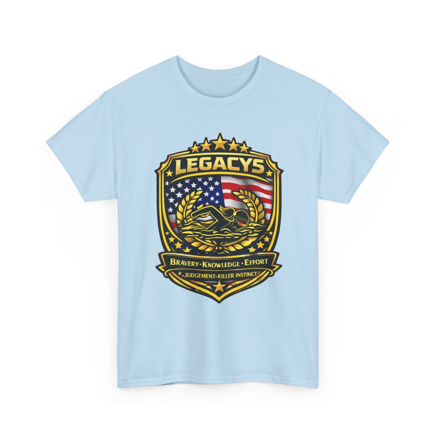 Swimming - Female Silhouette Legacy Shield T-Shirt