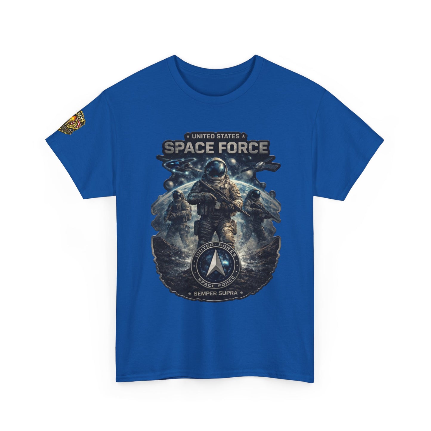 Space Force Graphic Tee â€” Astronaut Troopers Military Space Design w/ Legacy 5 Brand Crest