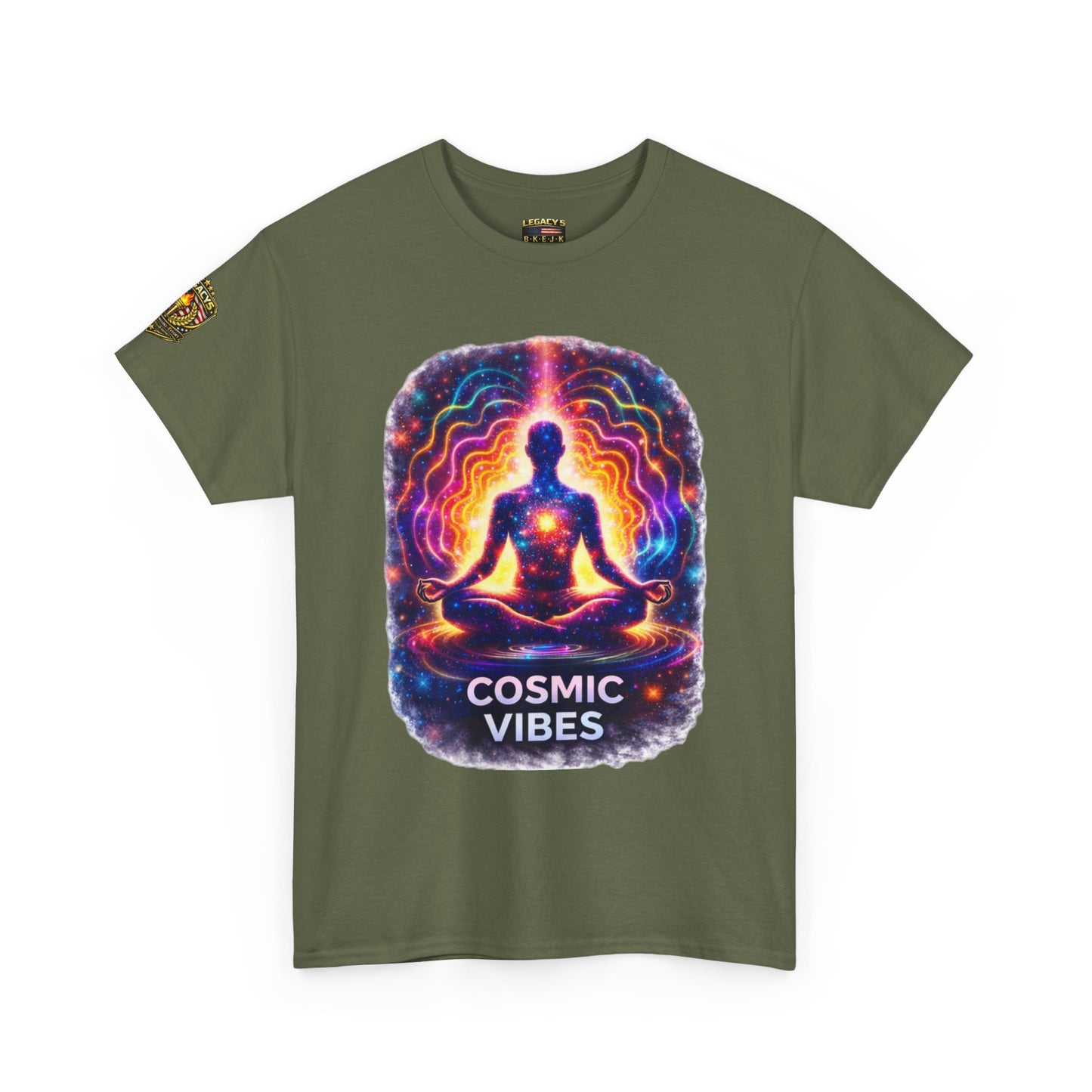Meditating Silhouette 'Cosmic Vibes' T-shirt