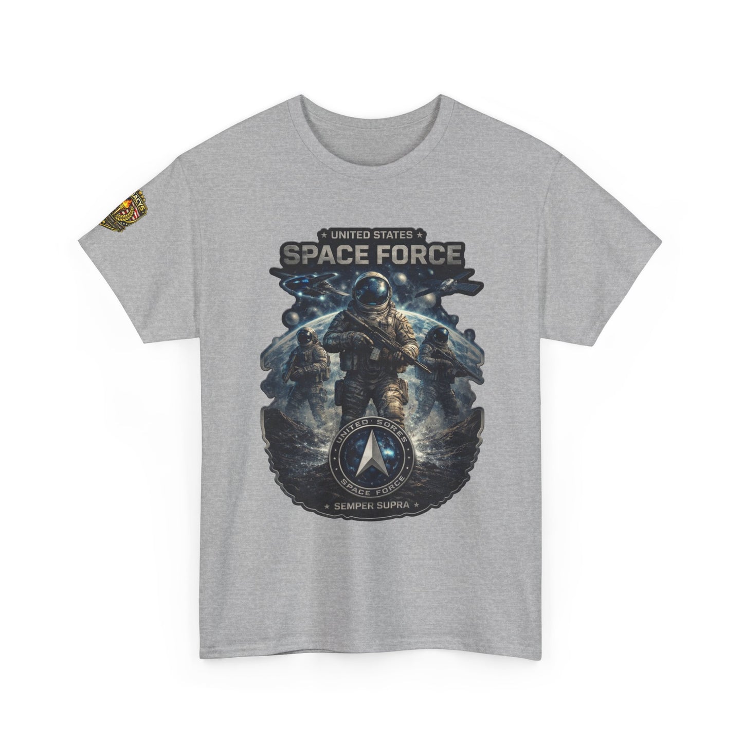 Space Force Graphic Tee â€” Astronaut Troopers Military Space Design w/ Legacy 5 Brand Crest