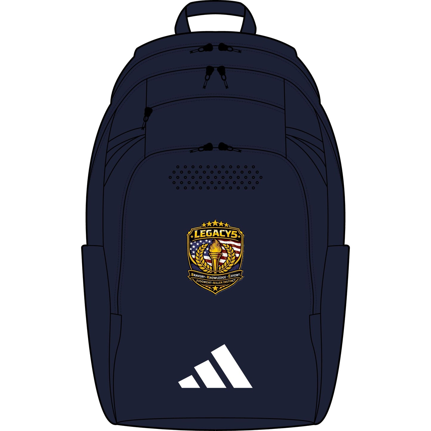 Adidas Defender 5 Backpack with Legacy Shield Embroidery