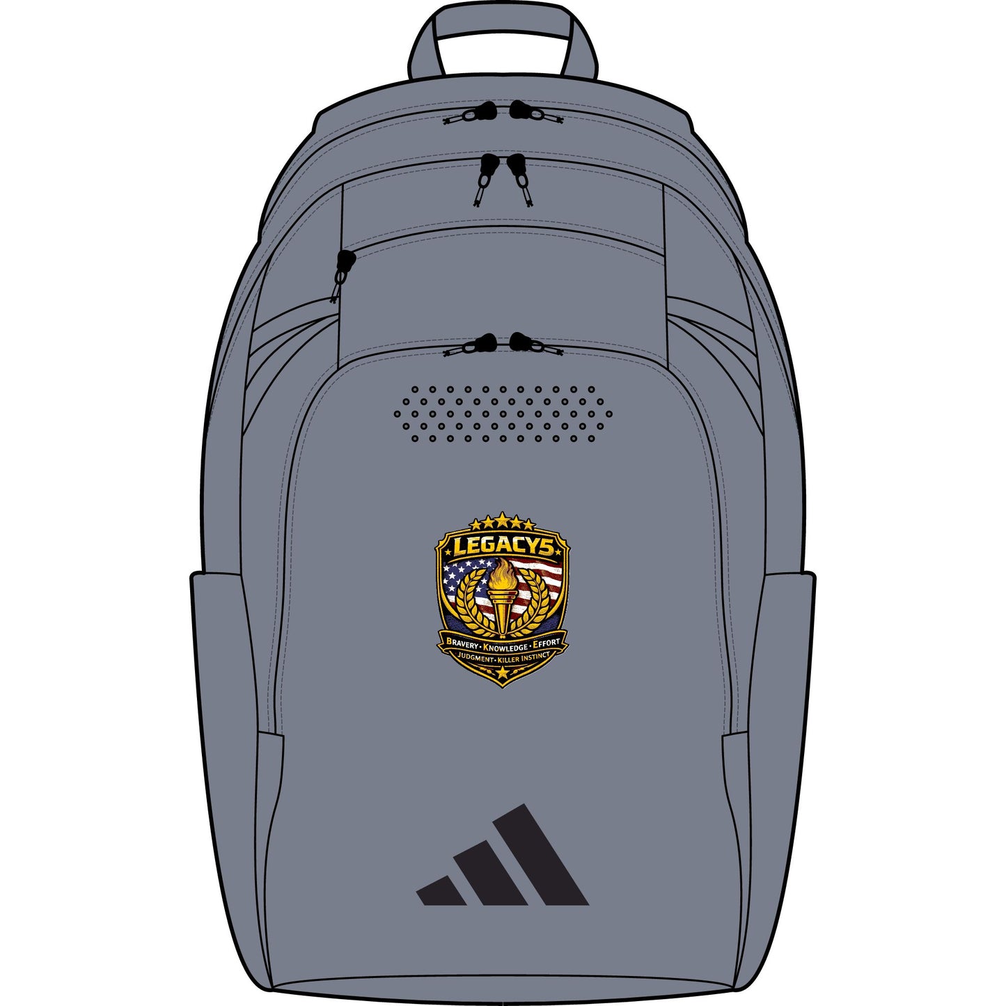 Adidas Defender 5 Backpack with Legacy Shield Embroidery