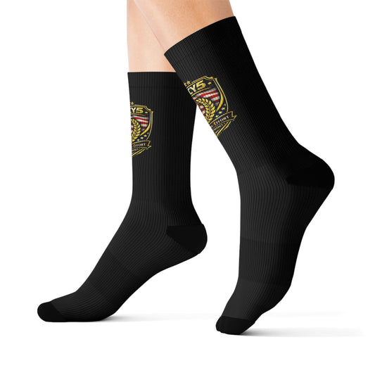 Copy of Embroidered Crest Sublimation Socks — Vintage Heraldic Badge Crew Socks