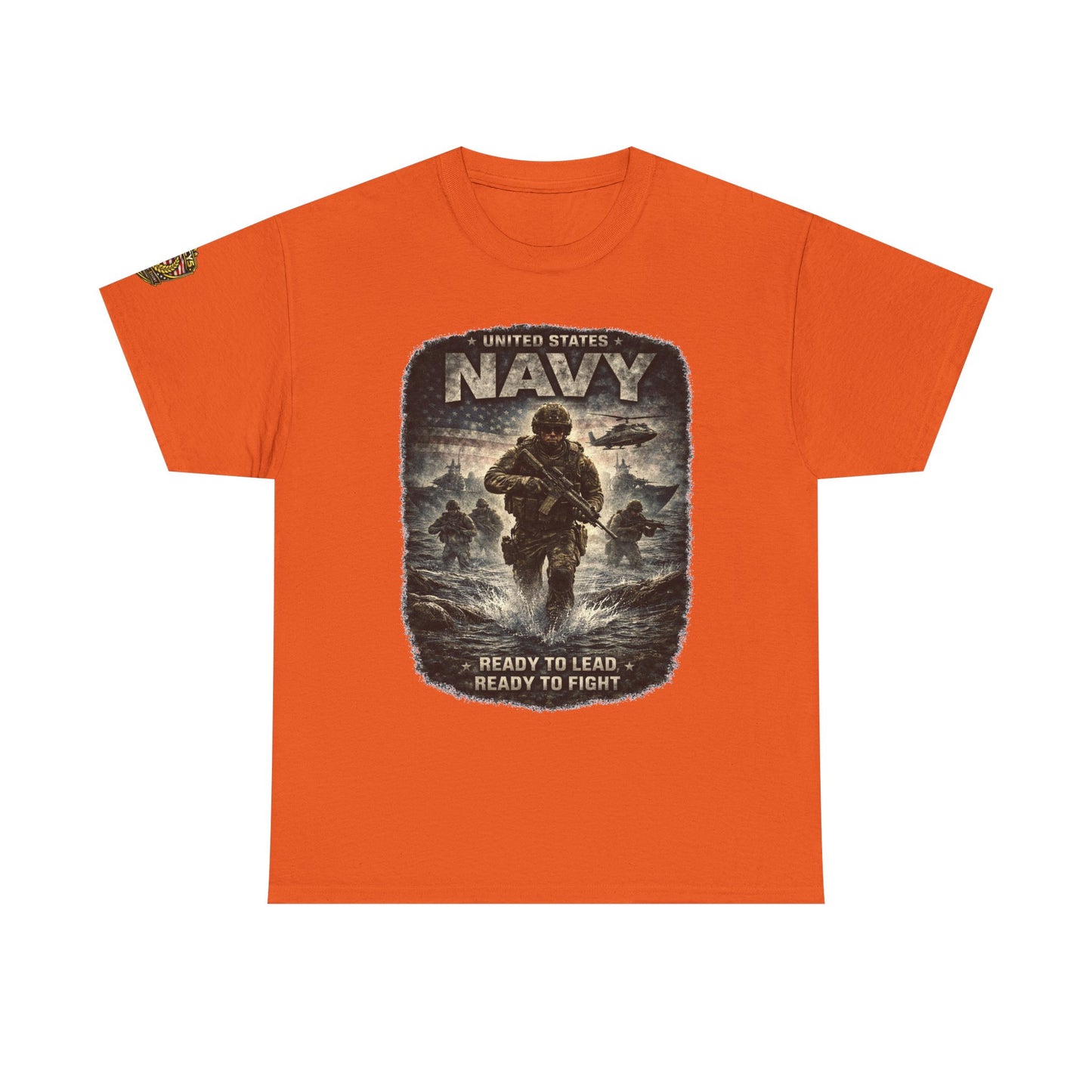 Navy  T-Shirt - "Ready to Learn, Ready to Fight" Military w/ Legacy 5 Brand Crest