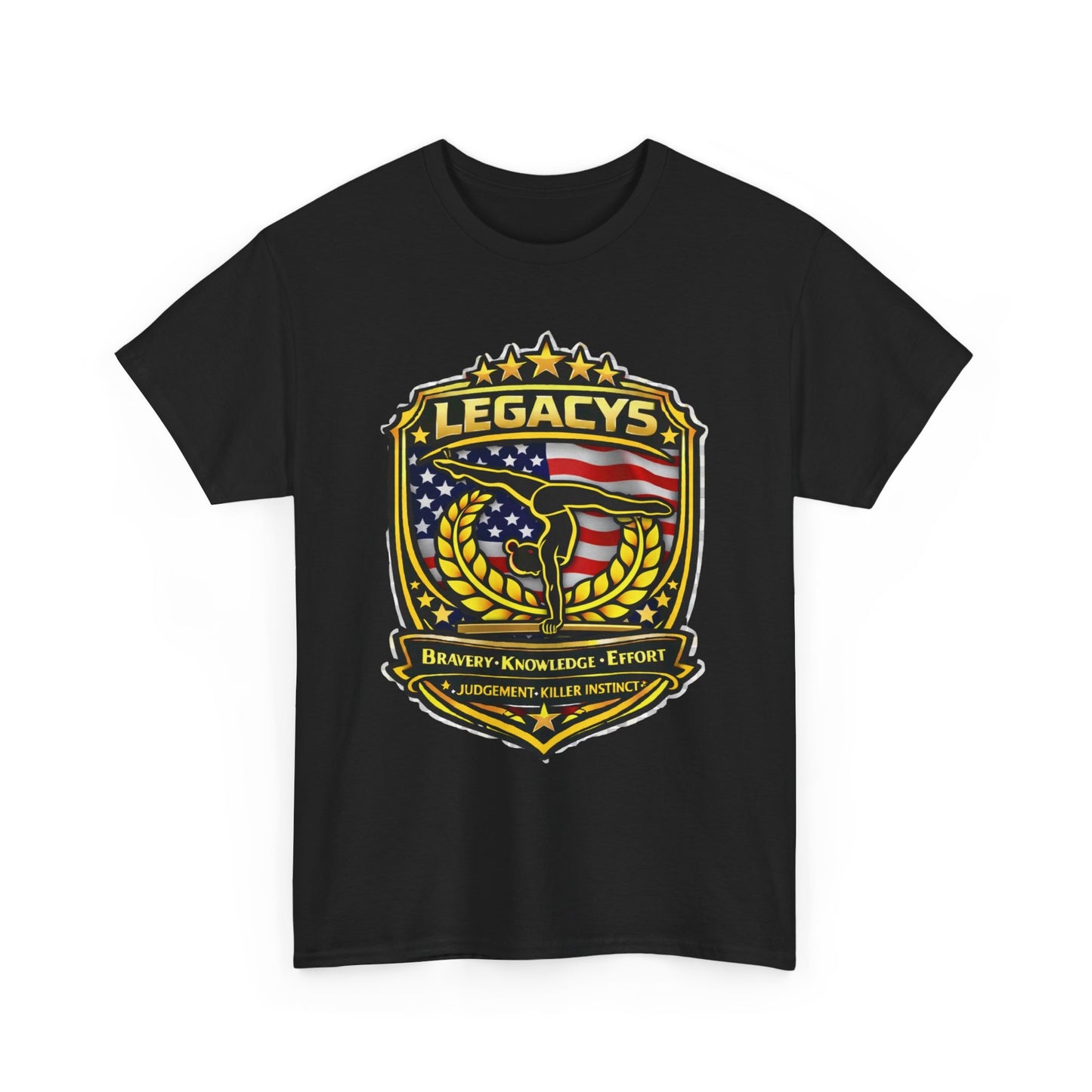Gymnastics - Female Silhouette Legacy Shield T-Shirt