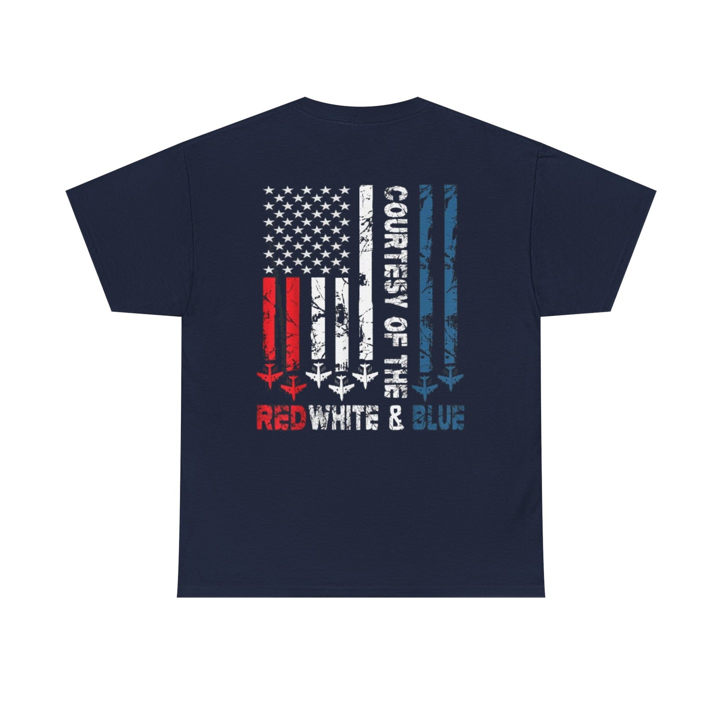 Courtesy of the Red White & Blue Military Flag T-shirt