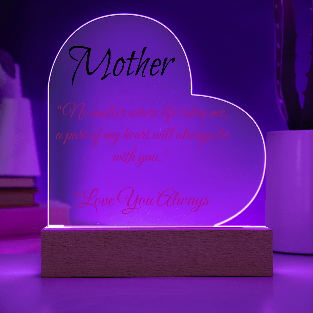 "Mother"  Acrylic Heart and Sweetest Devotion Flower Bouquet