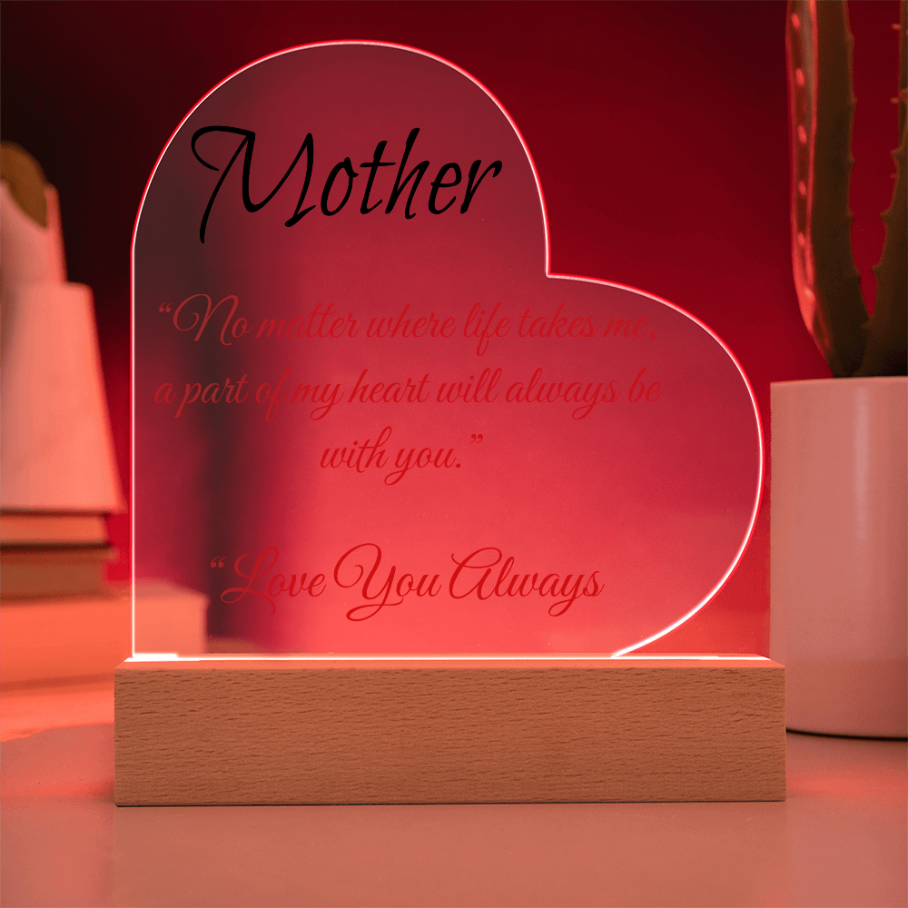 "Mother"  Acrylic Heart and Sweetest Devotion Flower Bouquet