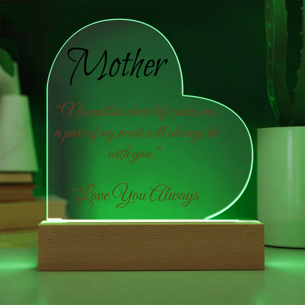 "Mother"  Acrylic Heart and Sweetest Devotion Flower Bouquet